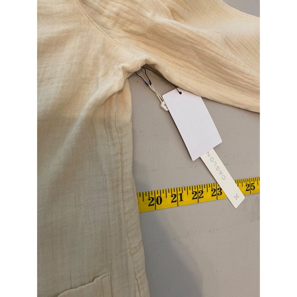 NWT Nordstrom Caslon Beige Cotton Blazer Lightweight Textured Jacket Medium - Picture 10 of 12